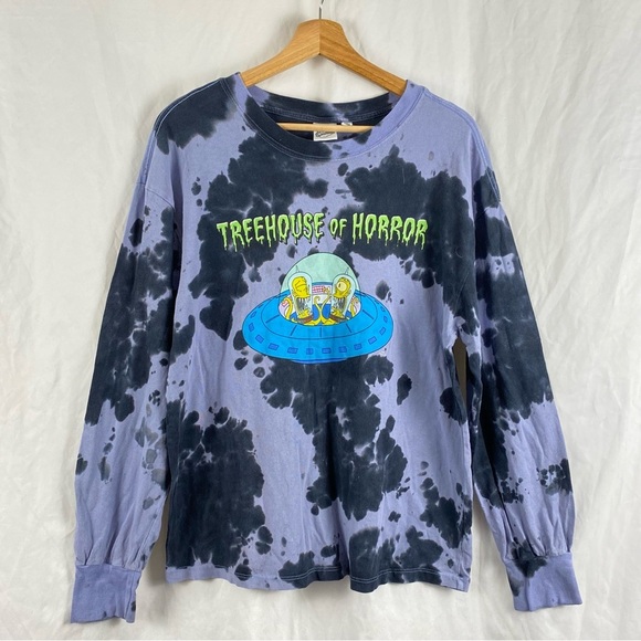 The Simpsons Other - The Simpsons Treehouse of Horror Alien Tie-Dye Long Sleeve Shirt Size Medium